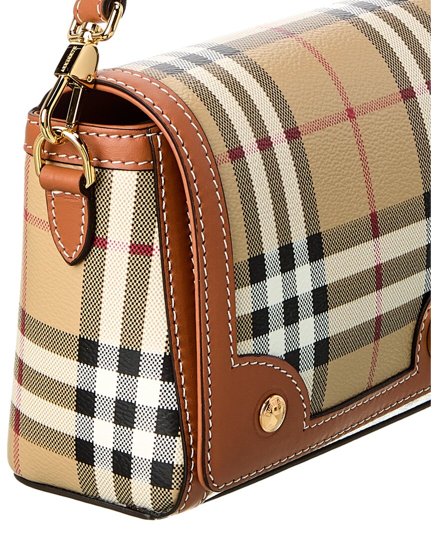 Burberry Check Canvas & Leather Shoulder Bag