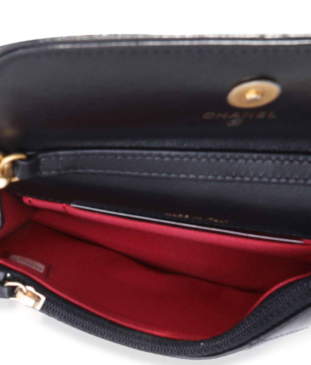 Chanel Black Quilted Lambskin 19 Mini Coin Purse With Chain