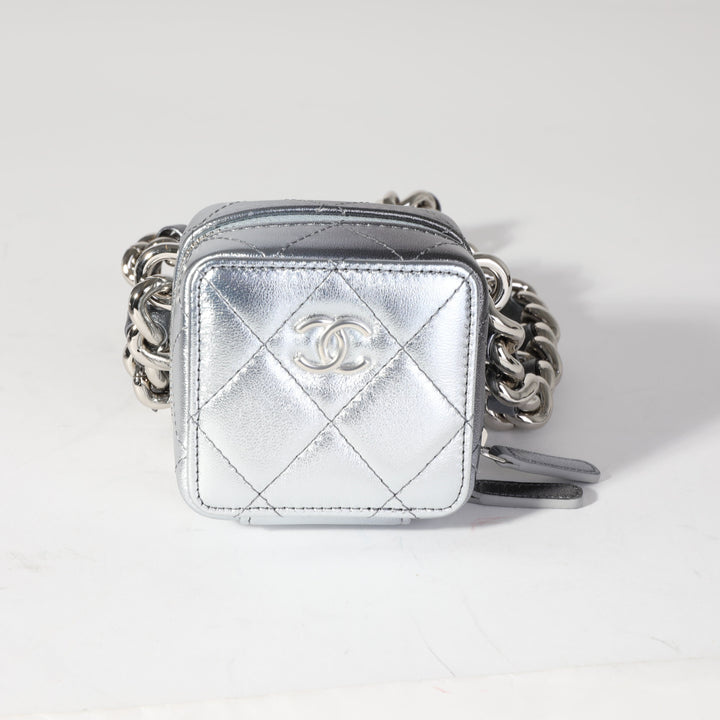 Top Quality Chanel Metallic Lambskin Quilted Coco Punk Clutch With Chain