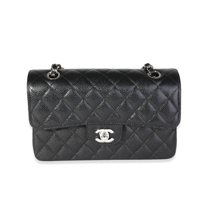 Chanel Black Quilted Caviar Small Classic Double New Bag