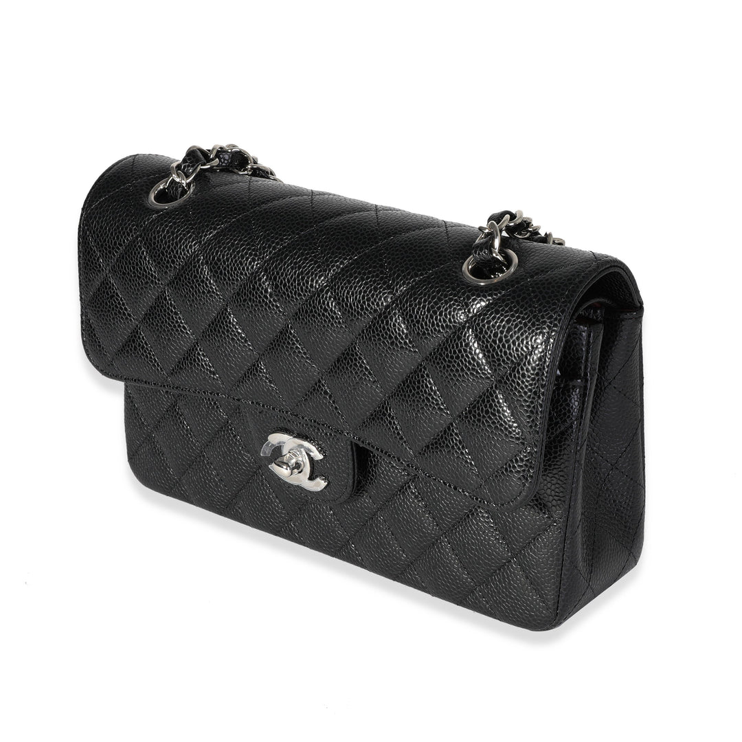 Chanel Black Quilted Caviar Small Classic Double New Bag