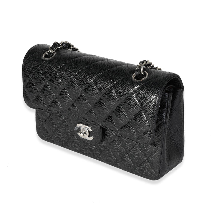 Chanel Black Quilted Caviar Small Classic Double New Bag