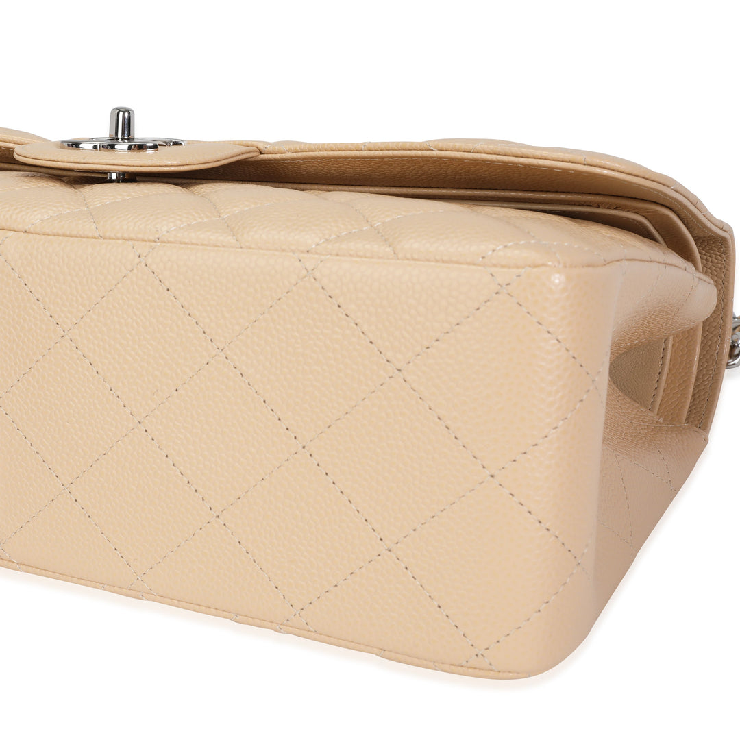 Chanel Beige Quilted Caviar Jumbo Classic Double New Bag