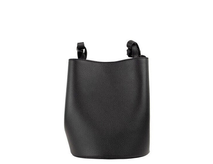 Burberry Black Pebbled Leather Bucket Crossbody Handbag