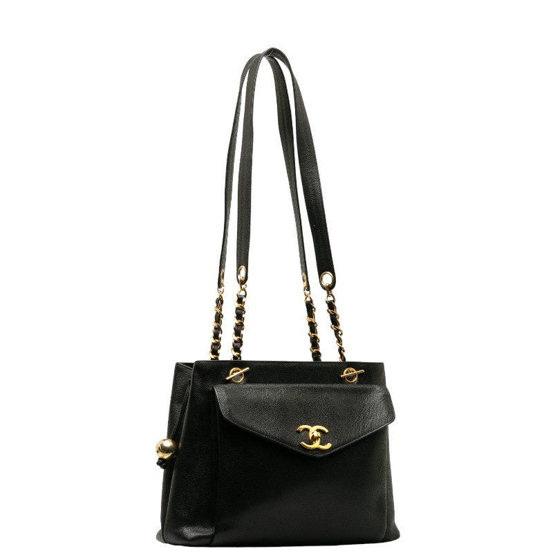 Top Quality Chanel Vintage Shoulder Bag in Caviar Leather Black