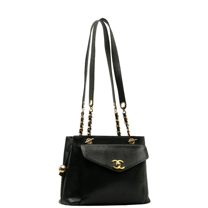 Top Quality Chanel Vintage Shoulder Bag in Caviar Leather Black
