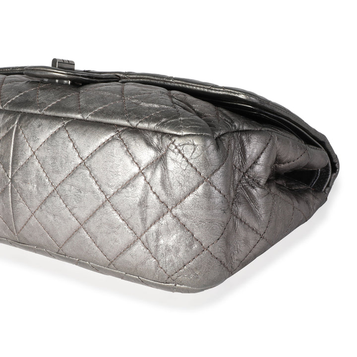 Chanel Metallic Pewter Crinkle Lambskin Reissue 2.25 227 Double New Bag