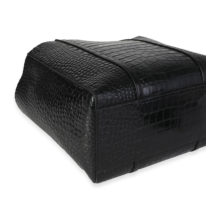 Top Quality Balenciaga Crocodile-Embossed Leather Small Everyday Tote