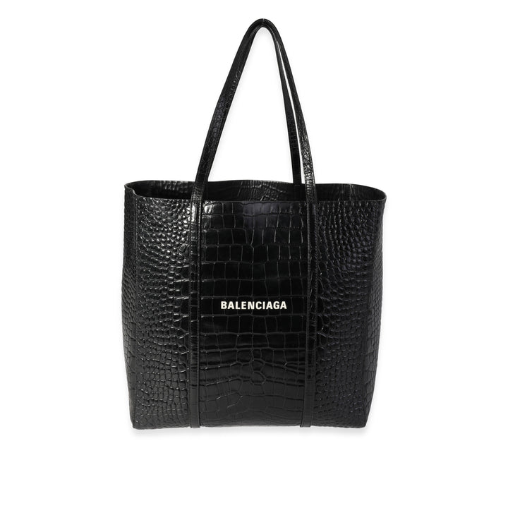 Top Quality Balenciaga Crocodile-Embossed Leather Small Everyday Tote