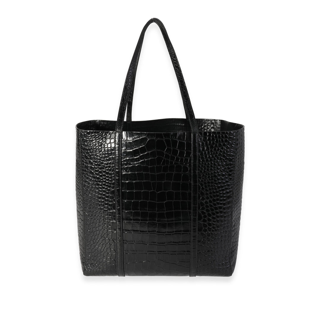 Top Quality Balenciaga Crocodile-Embossed Leather Small Everyday Tote