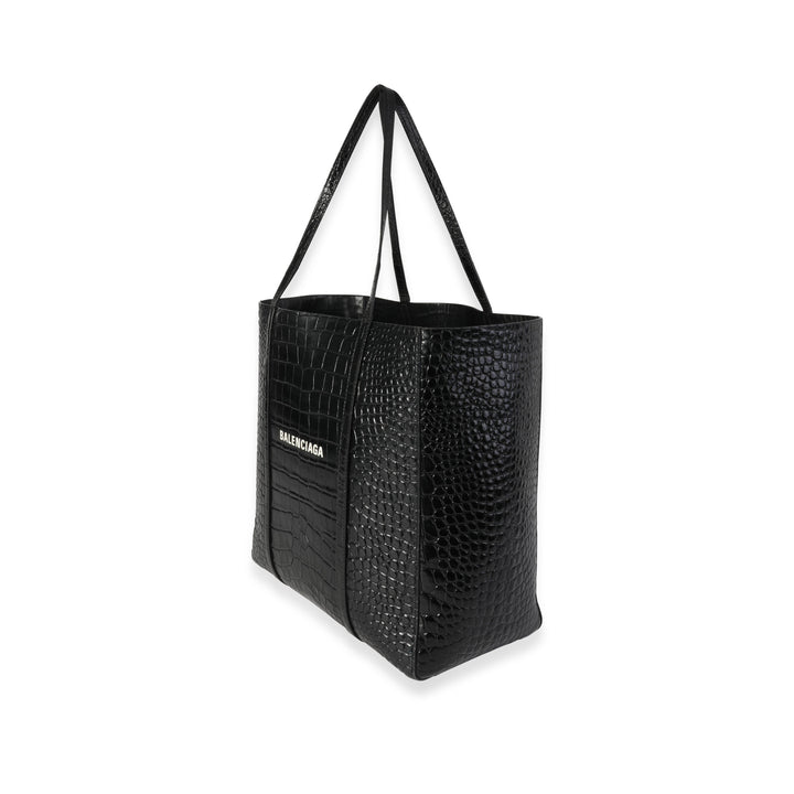 Top Quality Balenciaga Crocodile-Embossed Leather Small Everyday Tote