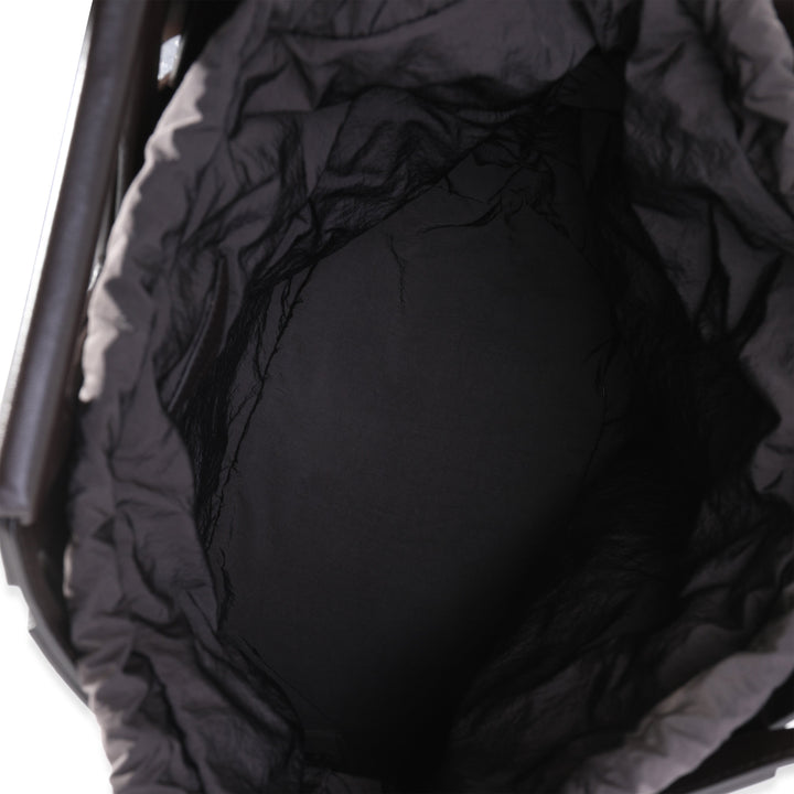 Bottega veneta Dark Brown Leather V Woven Drawstring Tote Bag