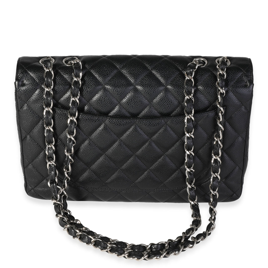 Chanel Black Quilted Caviar Jumbo Classic Single New Bag
