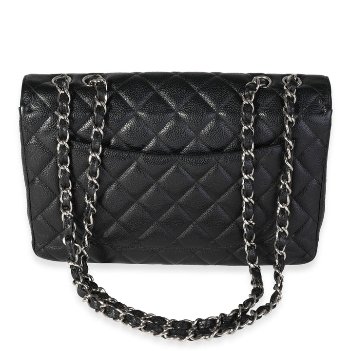 Chanel Black Quilted Caviar Jumbo Classic Single New Bag