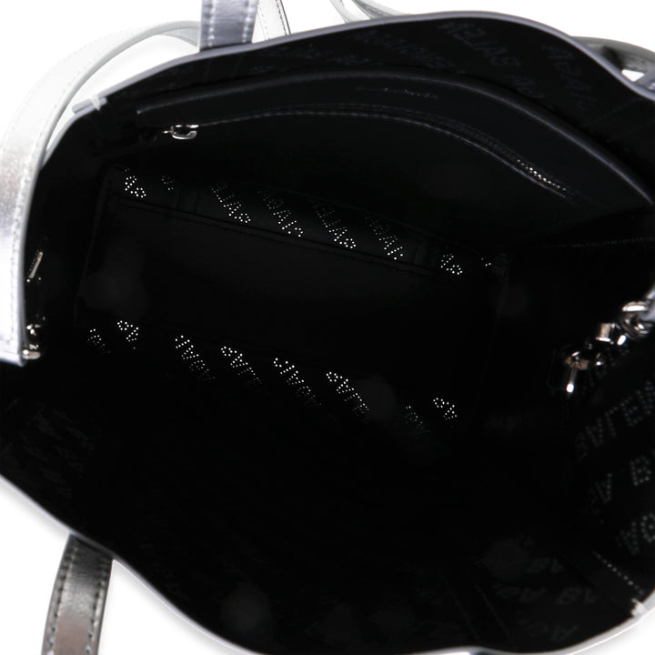 Top Quality Balenciaga New Silver Calfskin Logo Perforated XXS Everyday Tote