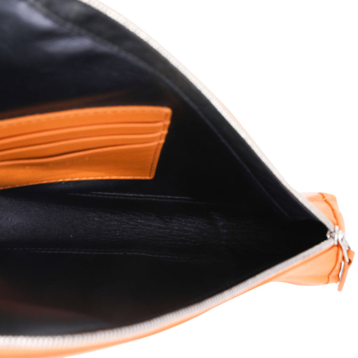 Top Quality Balenciaga Orange Calfskin M Triangle Pouch