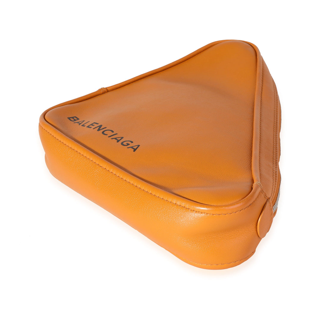 Top Quality Balenciaga Orange Calfskin M Triangle Pouch