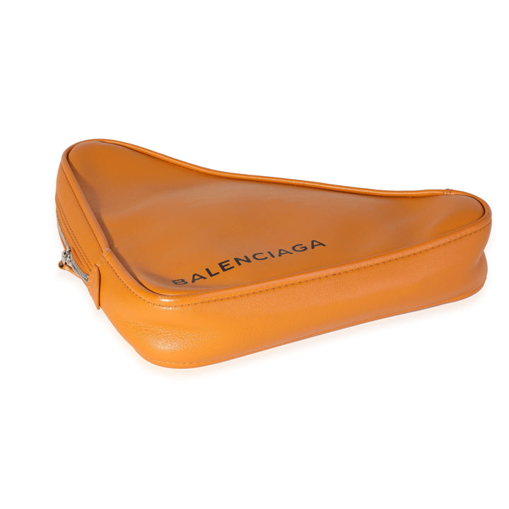 Top Quality Balenciaga Orange Calfskin M Triangle Pouch