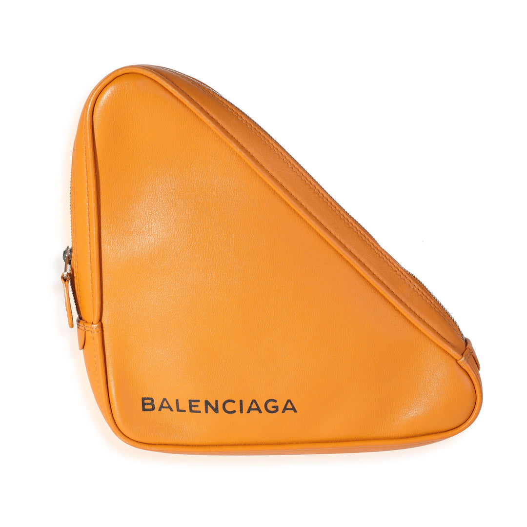 Top Quality Balenciaga Orange Calfskin M Triangle Pouch
