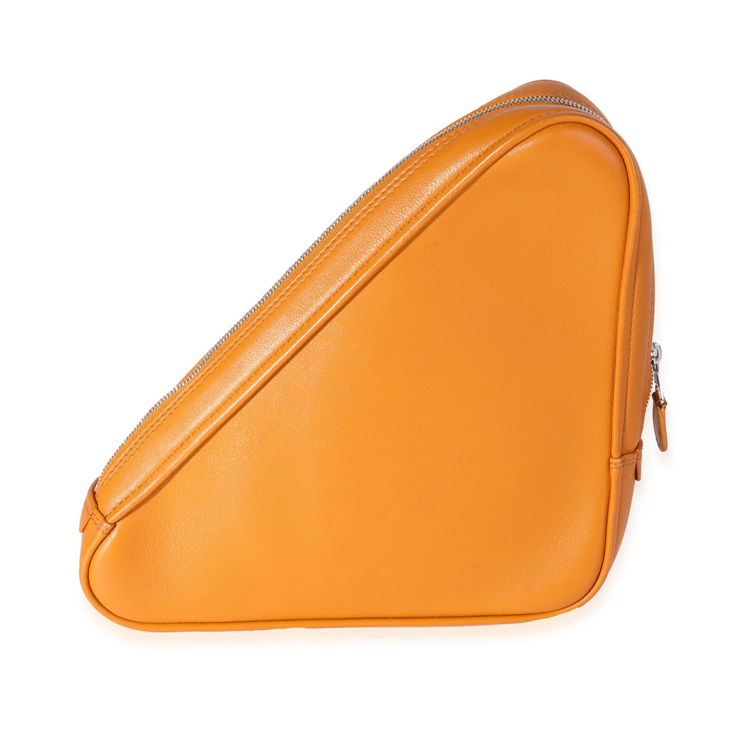 Top Quality Balenciaga Orange Calfskin M Triangle Pouch