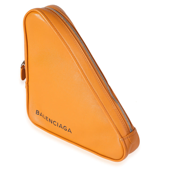 Top Quality Balenciaga Orange Calfskin M Triangle Pouch