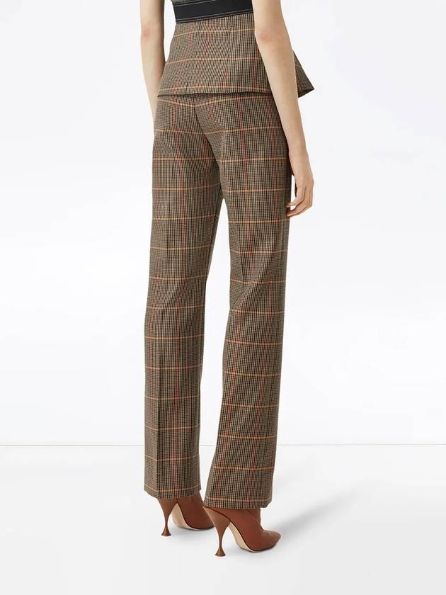 Burberry Houndstooth Tailored Check Straight Pants Brown