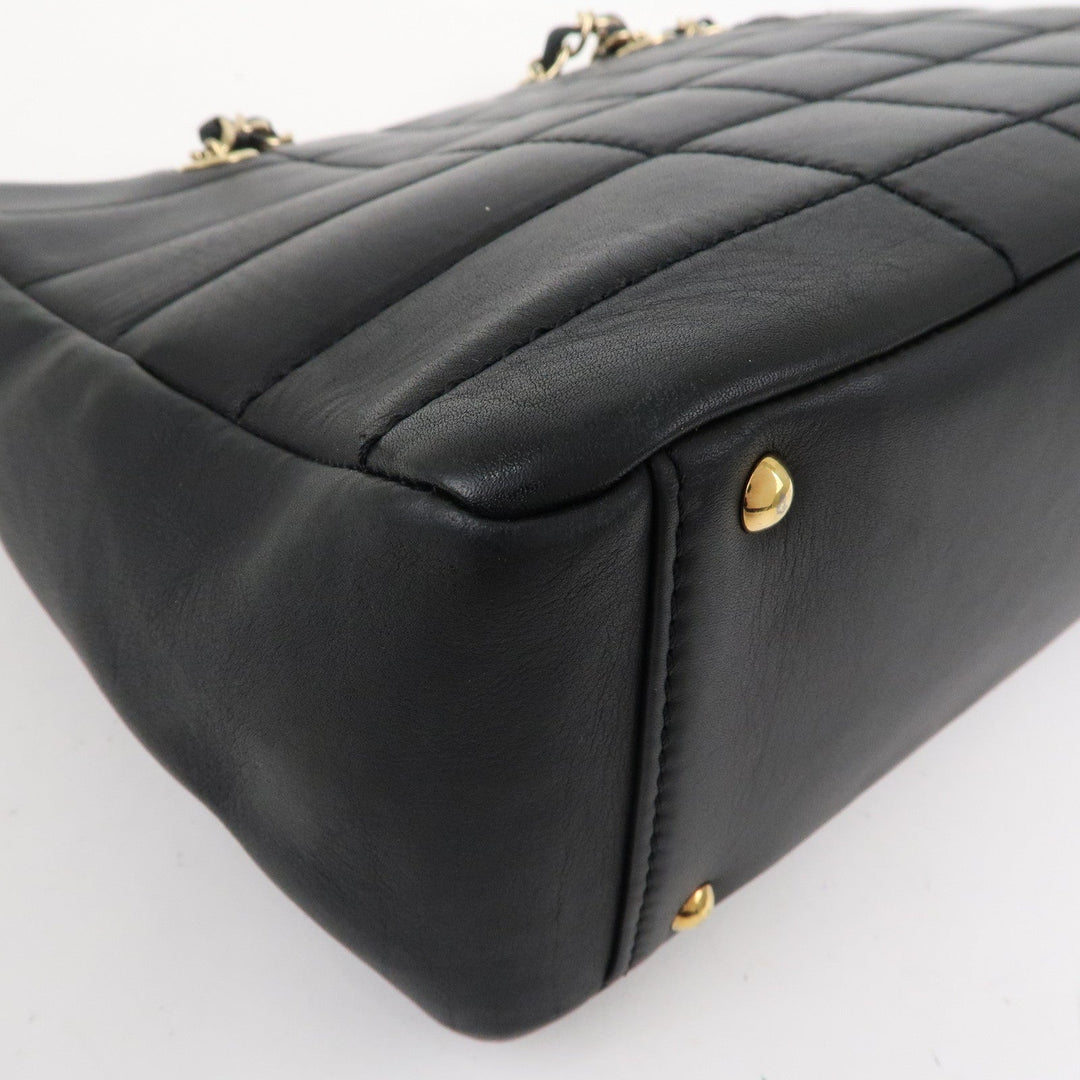 Top Quality Chanel Chocolate Bar Lamb Skin Chain Tote Bag Black
