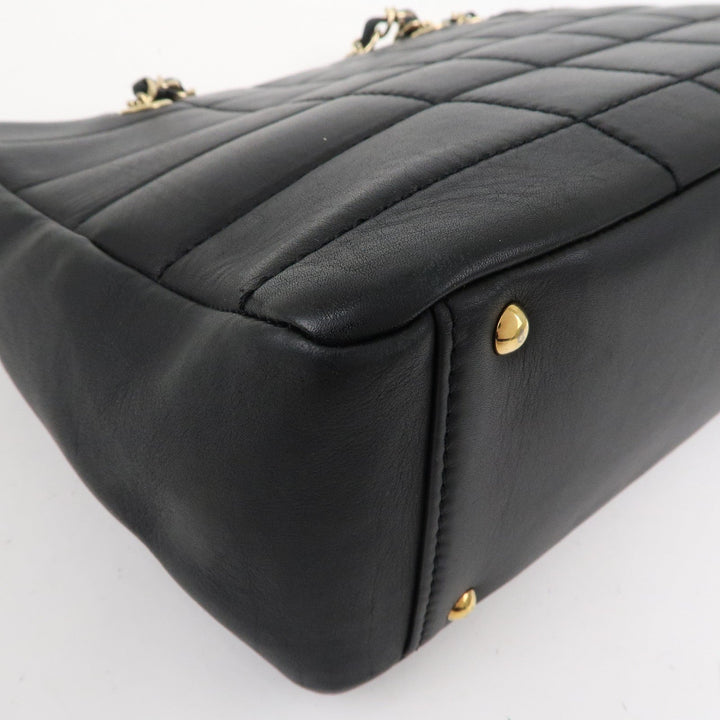 Top Quality Chanel Chocolate Bar Lamb Skin Chain Tote Bag Black