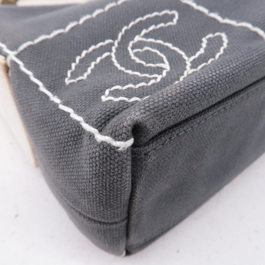 Top Quality Chanel Chocolate Bar Wild Stitch Canvas Hand Bag Gray