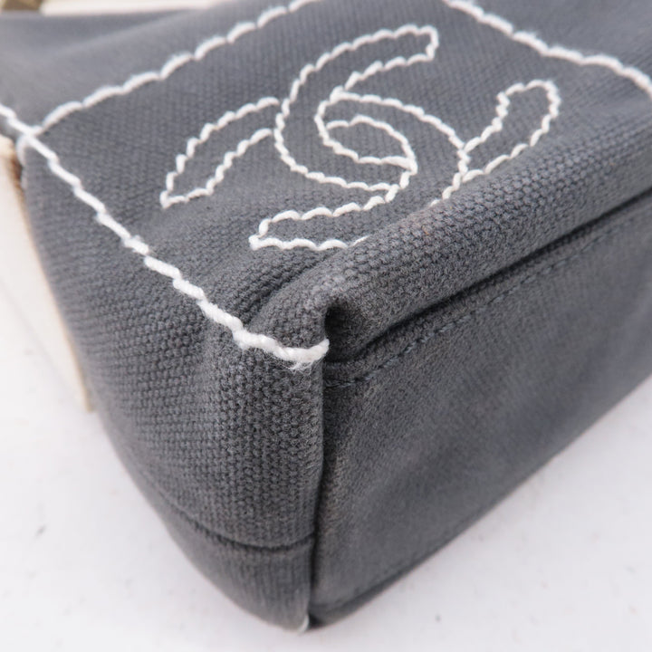 Top Quality Chanel Chocolate Bar Wild Stitch Canvas Hand Bag Gray