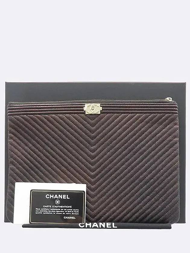 A84406 Black color boy caviar gold plated new medium clutch Chanel