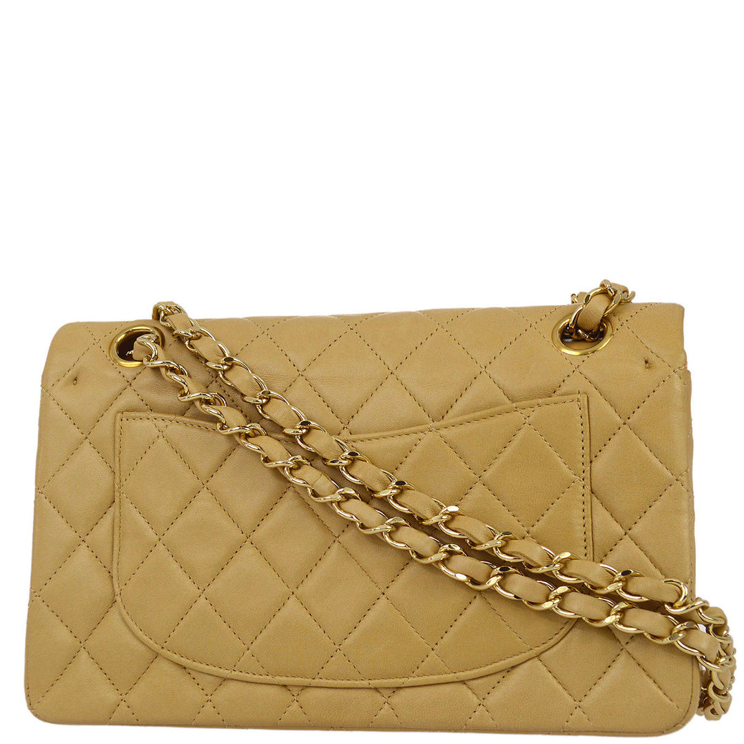 Top Quality Chanel 2000-2001 Beige Lambskin Small Classic Double Flap Shoulder Bag