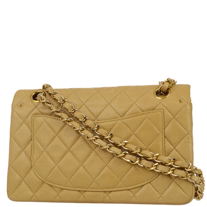 Top Quality Chanel 2000-2001 Beige Lambskin Small Classic Double Flap Shoulder Bag