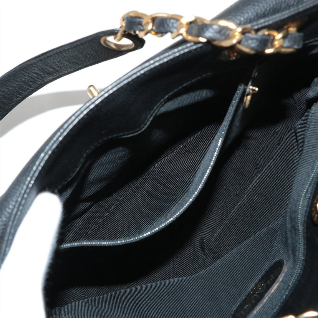 Top Quality Chanel Coco Caviar S Tote Bag Black Gold  4th