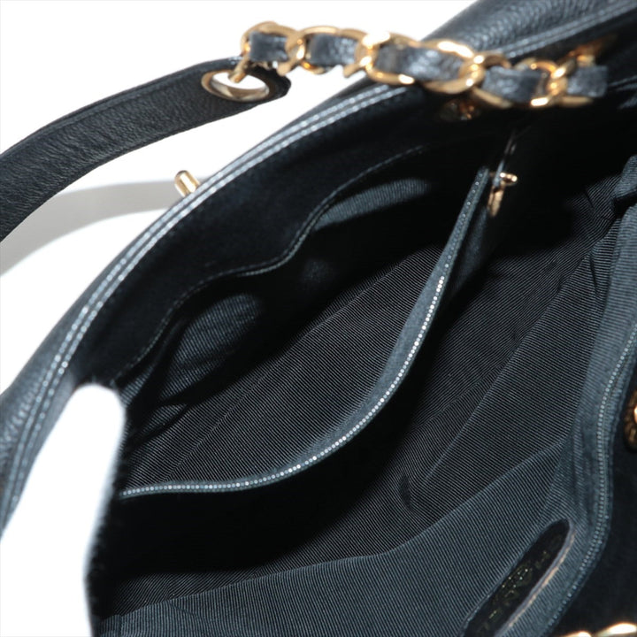 Top Quality Chanel Coco Caviar S Tote Bag Black Gold  4th