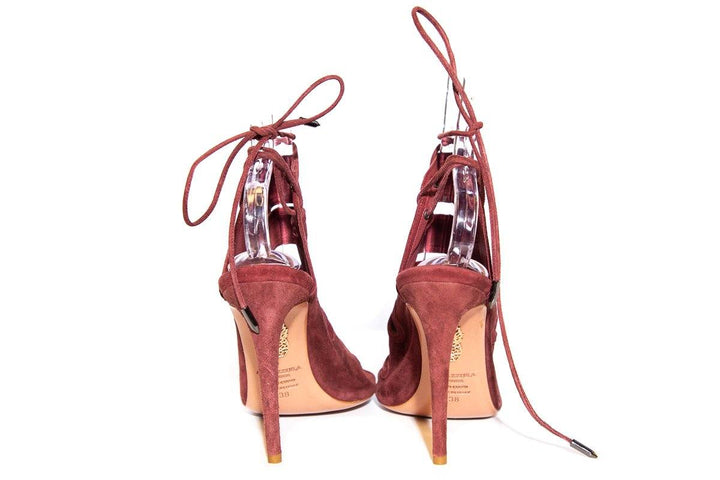 Aquazzura Burgundy Suede Heels SZ 38