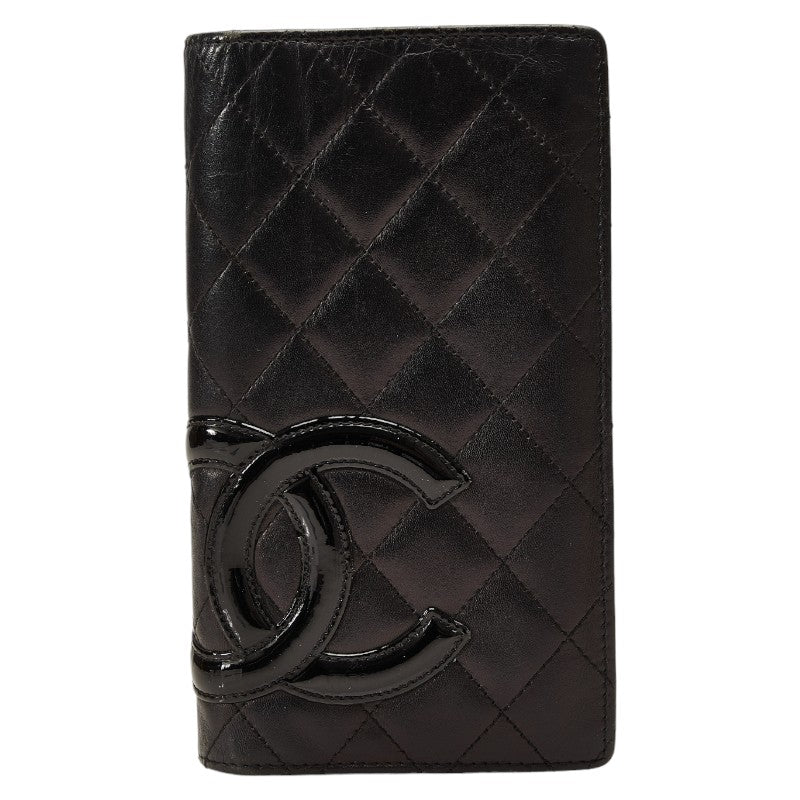 Top Quality Chanel Combon Line Cocomark Long Wallet Two Foldable Wallet Black Leather Lady Top Quality Chanel [Originals]