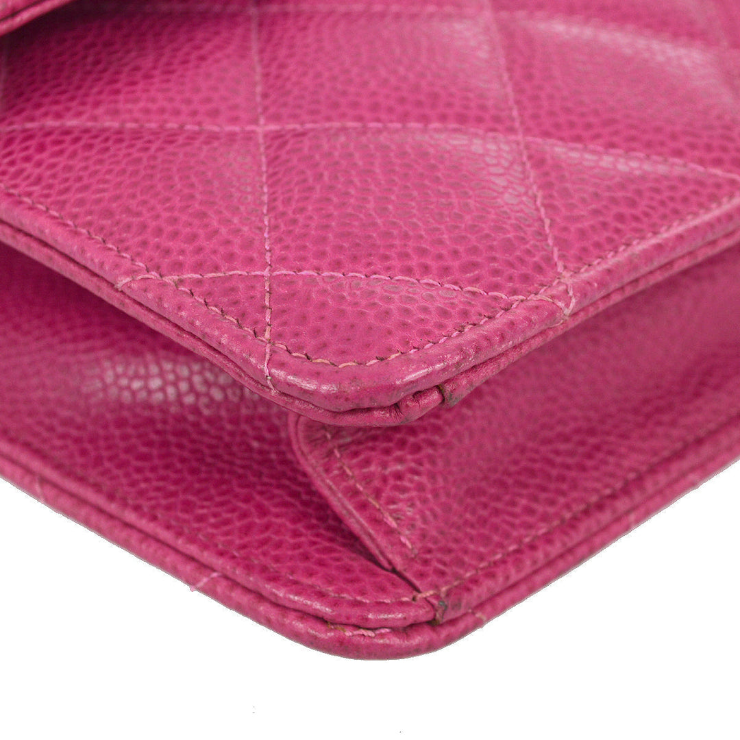 Top Quality Chanel * 1991-1994 Pink Caviar Mini Straight Flap Bag