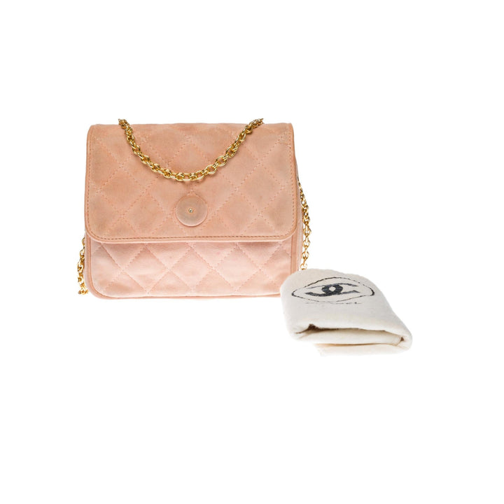 Top Quality Chanel Classic Mini shoulder New Bag in pink quilted suede, GHW