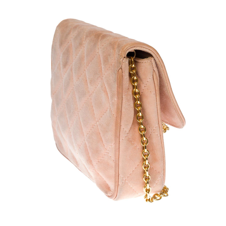 Top Quality Chanel Classic Mini shoulder New Bag in pink quilted suede, GHW