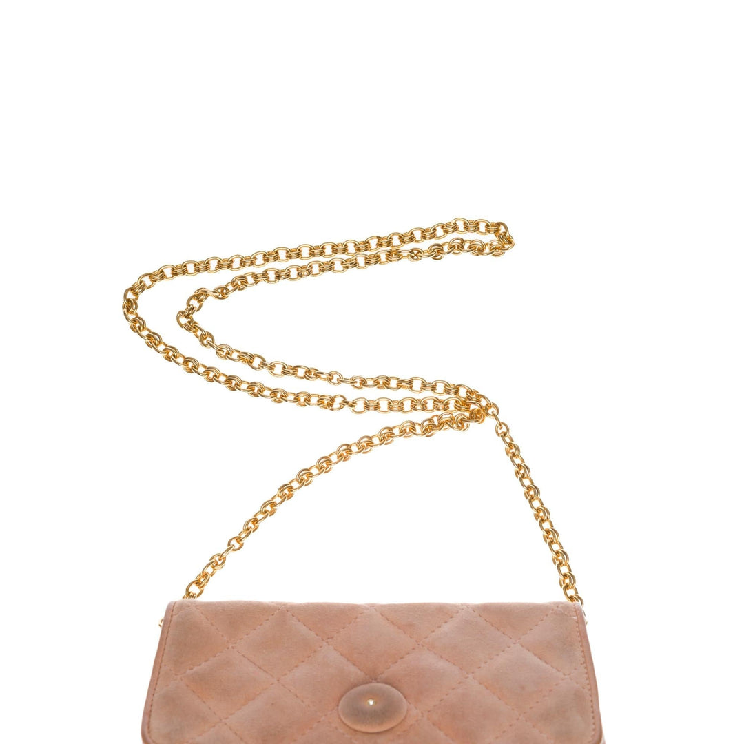 Top Quality Chanel Classic Mini shoulder New Bag in pink quilted suede, GHW