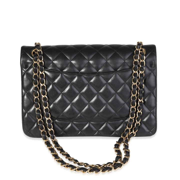 Chanel Black Quilted Lambskin Jumbo Classic Double New Bag