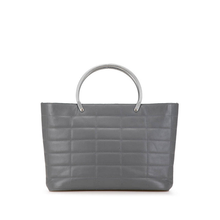 Top Quality Chanel Chocolate Bar Handbag Gray Silver Leather
