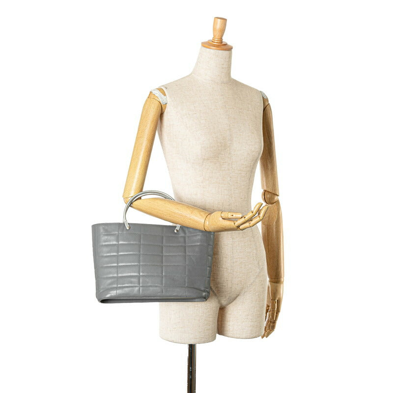 Top Quality Chanel Chocolate Bar Handbag Gray Silver Leather