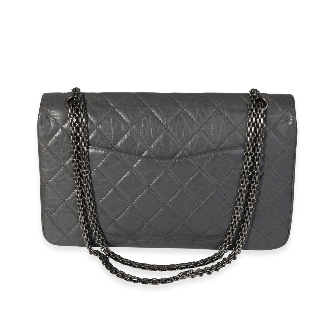 Top Quality Chanel Gray Quilted Aged Calfskin Reissue 2.55 227 Double New Bag