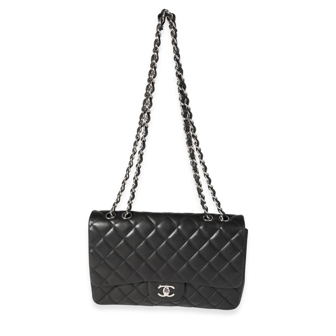 Chanel Black Quilted Lambskin Jumbo Classic Single New Bag