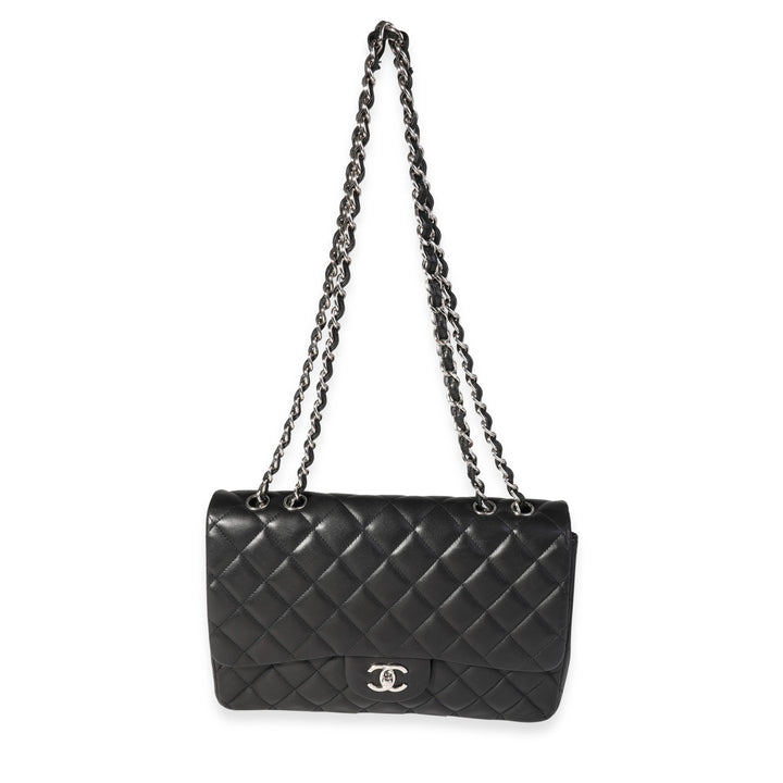 Chanel Black Quilted Lambskin Jumbo Classic Single New Bag