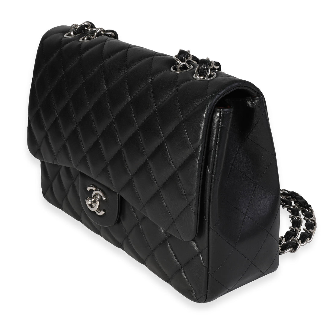 Chanel Black Quilted Lambskin Jumbo Classic Single New Bag