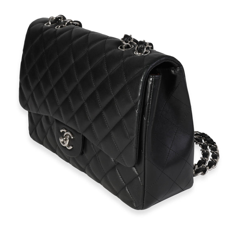 Chanel Black Quilted Lambskin Jumbo Classic Single New Bag