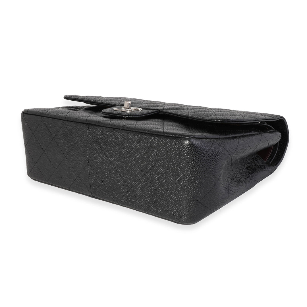 Chanel Black Quilted Caviar Jumbo Classic Double New Bag